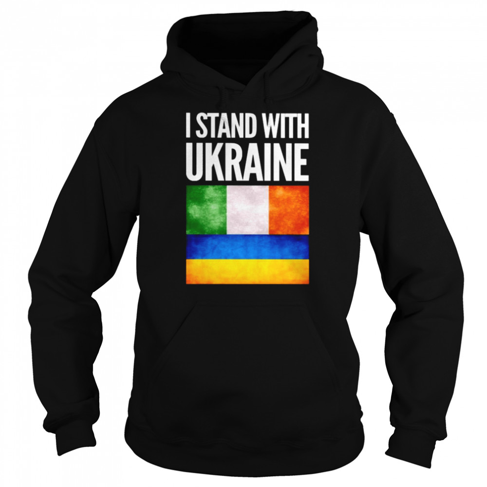 I Stand with Ukraine and Ireland Flag Unisex Hoodie