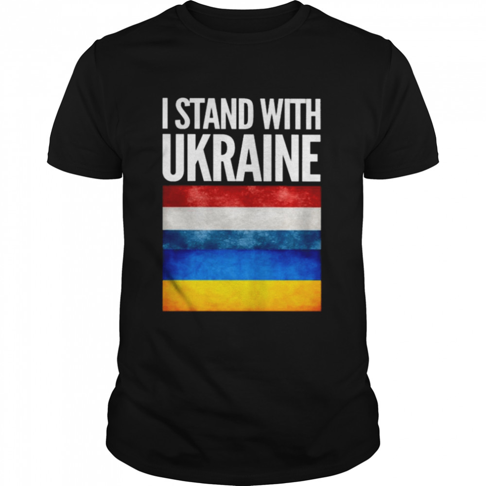 I Stand with Ukraine and Netherlands Flag Classic Men's T-shirt
