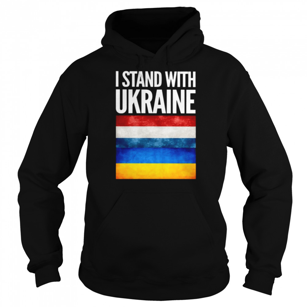 I Stand with Ukraine and Netherlands Flag Unisex Hoodie
