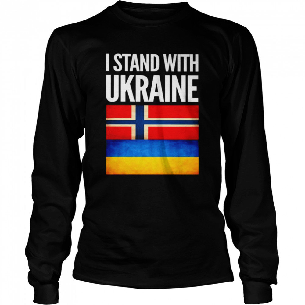 I Stand with Ukraine and Norway Flag Long Sleeved T-shirt