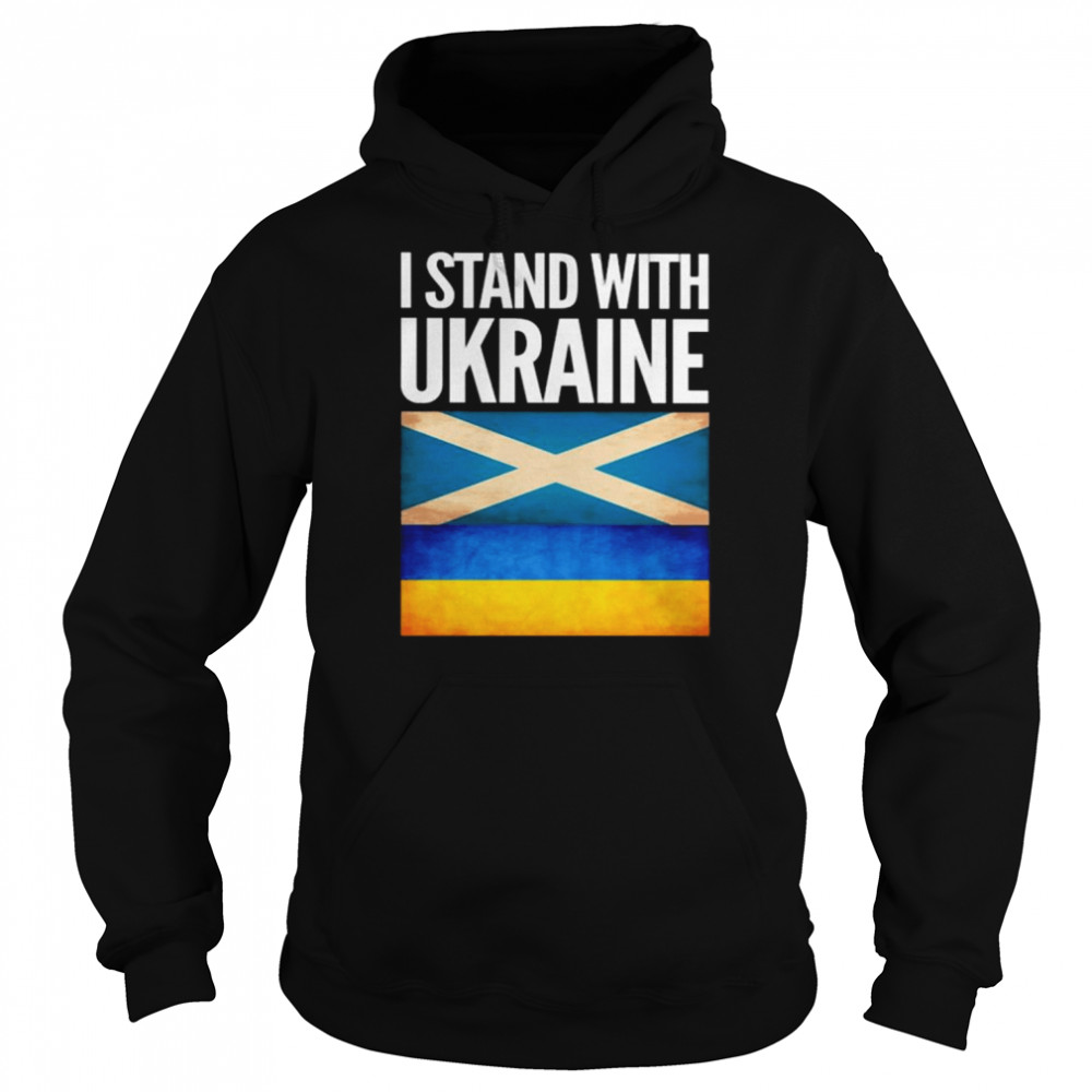 I Stand with Ukraine and Scotland Flag Unisex Hoodie