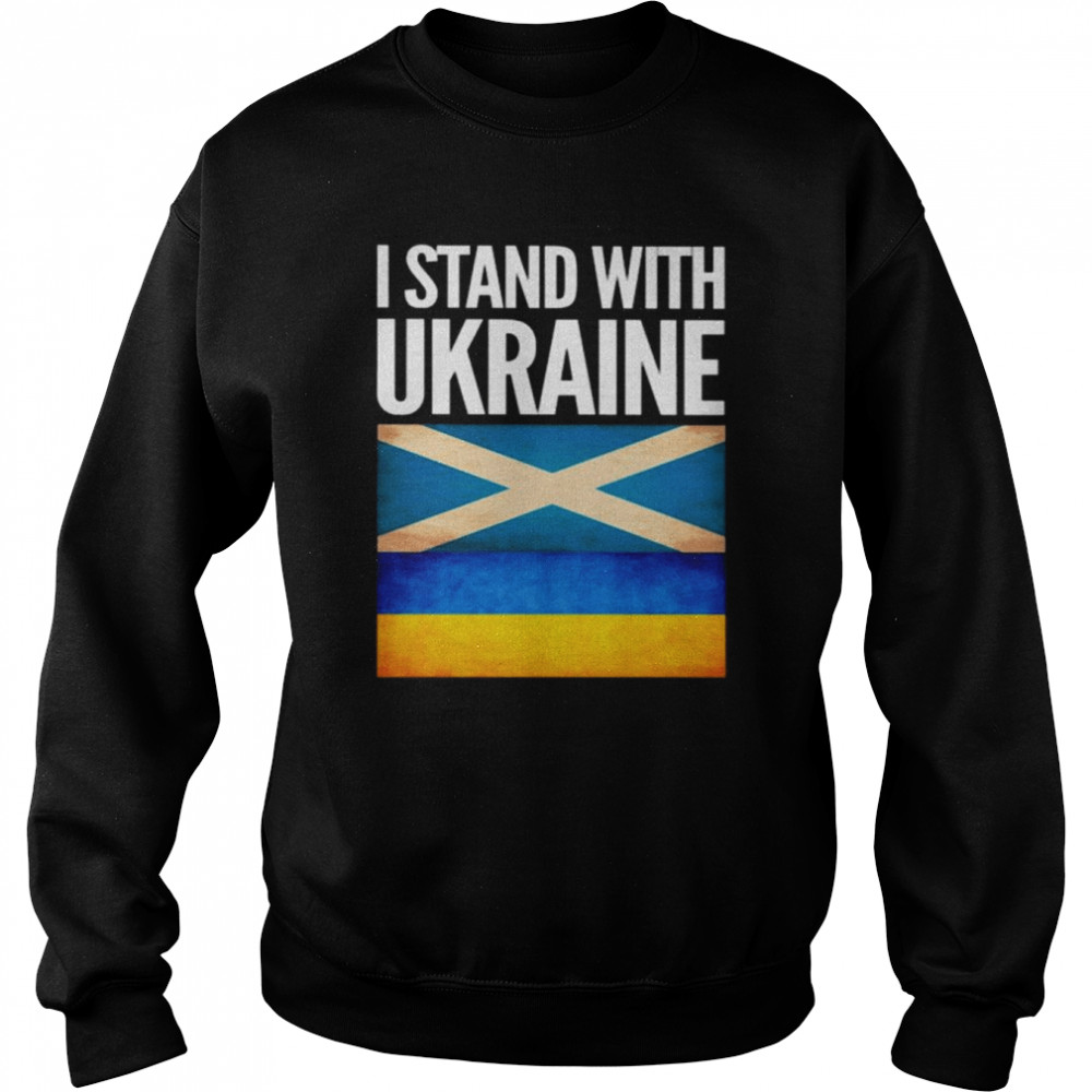 I Stand with Ukraine and Scotland Flag Unisex Sweatshirt