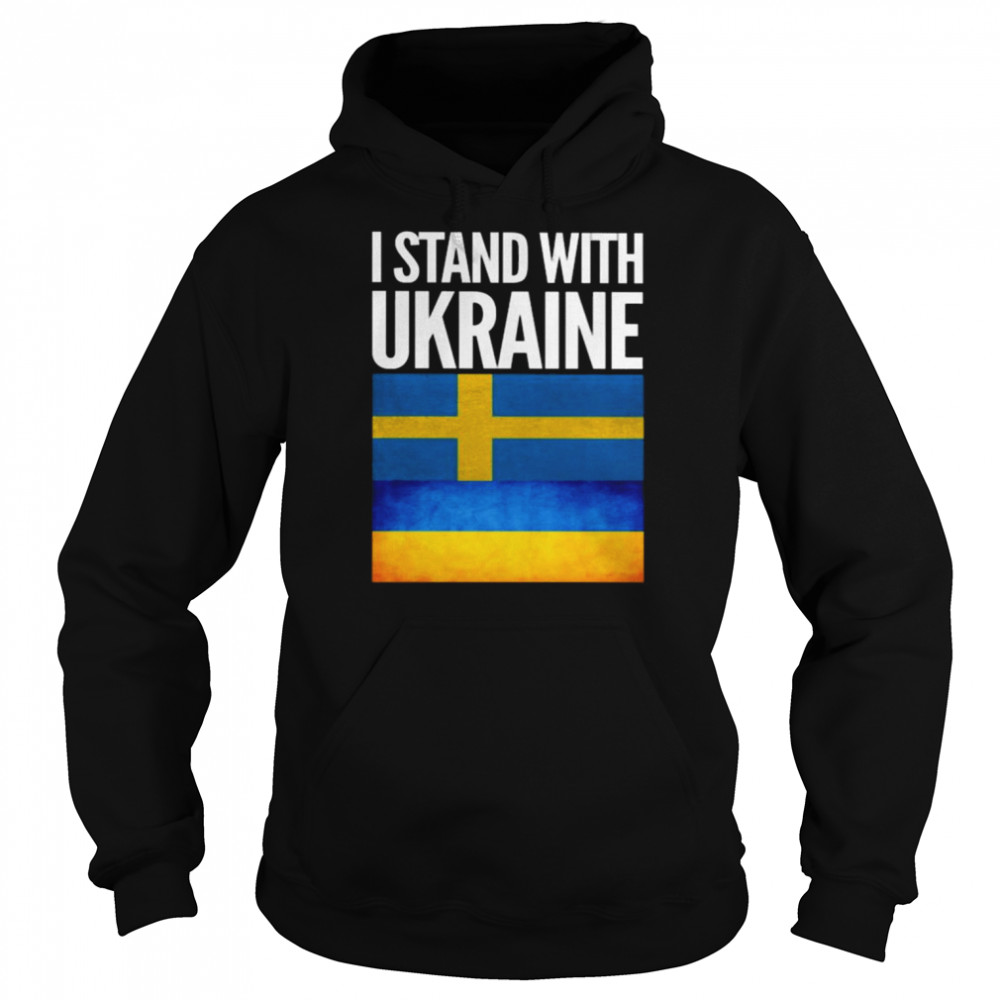 I Stand with Ukraine and Sweden Flag Unisex Hoodie
