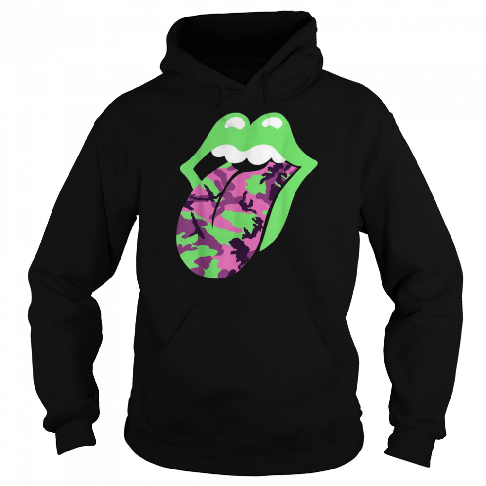 Rolling Stones Pink Camo Tongue Unisex Hoodie