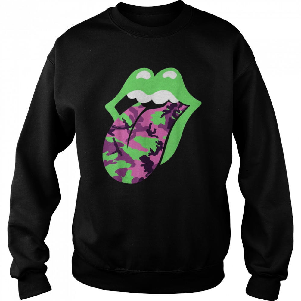 Rolling Stones Pink Camo Tongue Unisex Sweatshirt