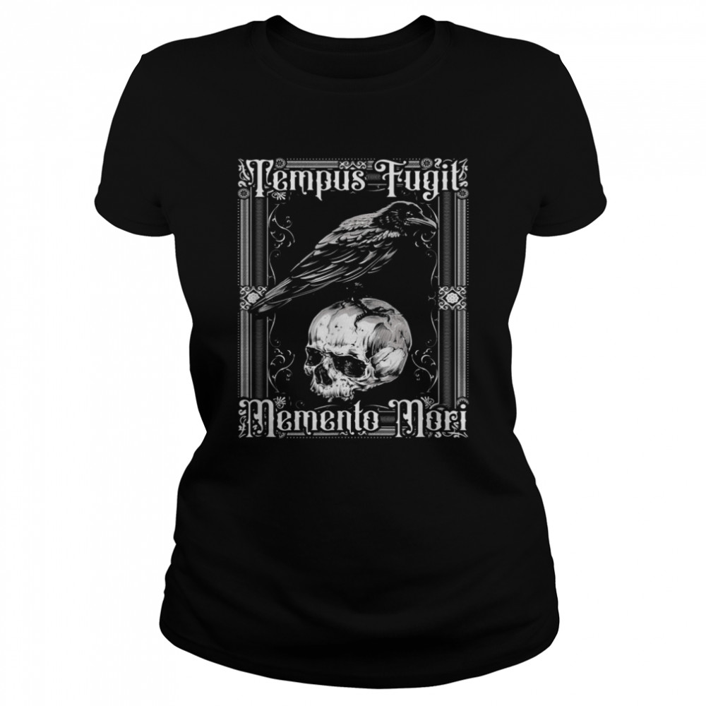Tempus Fugit Memento Mori lateinischer Spruch Classic Women's T-shirt