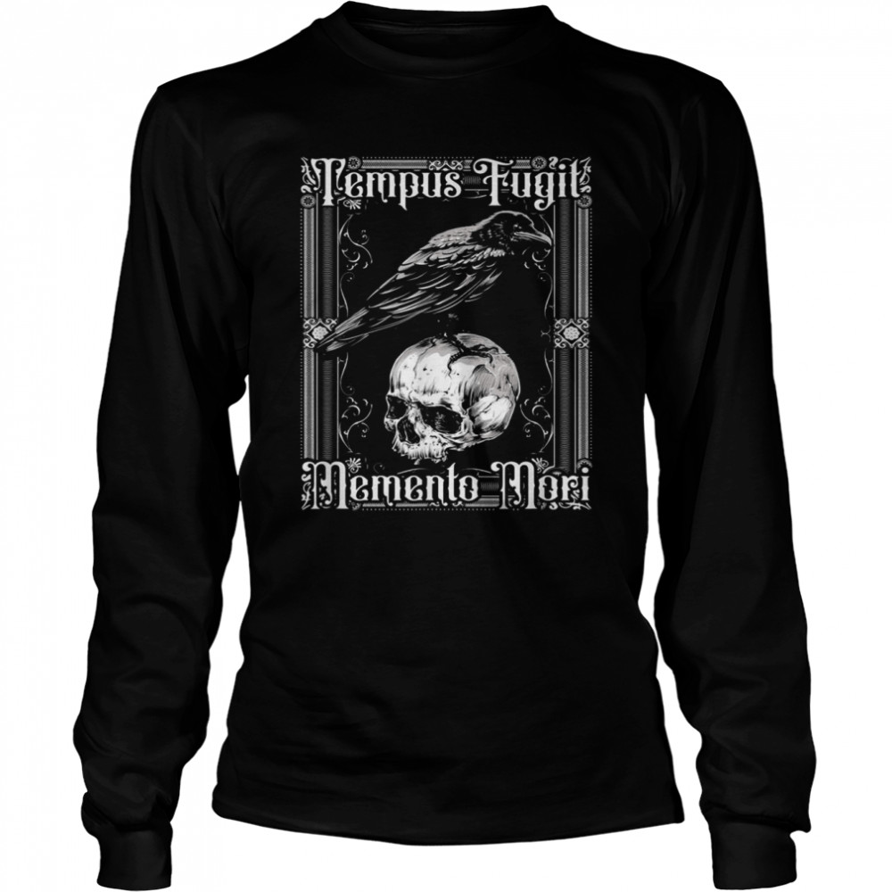 Tempus Fugit Memento Mori lateinischer Spruch Long Sleeved T-shirt