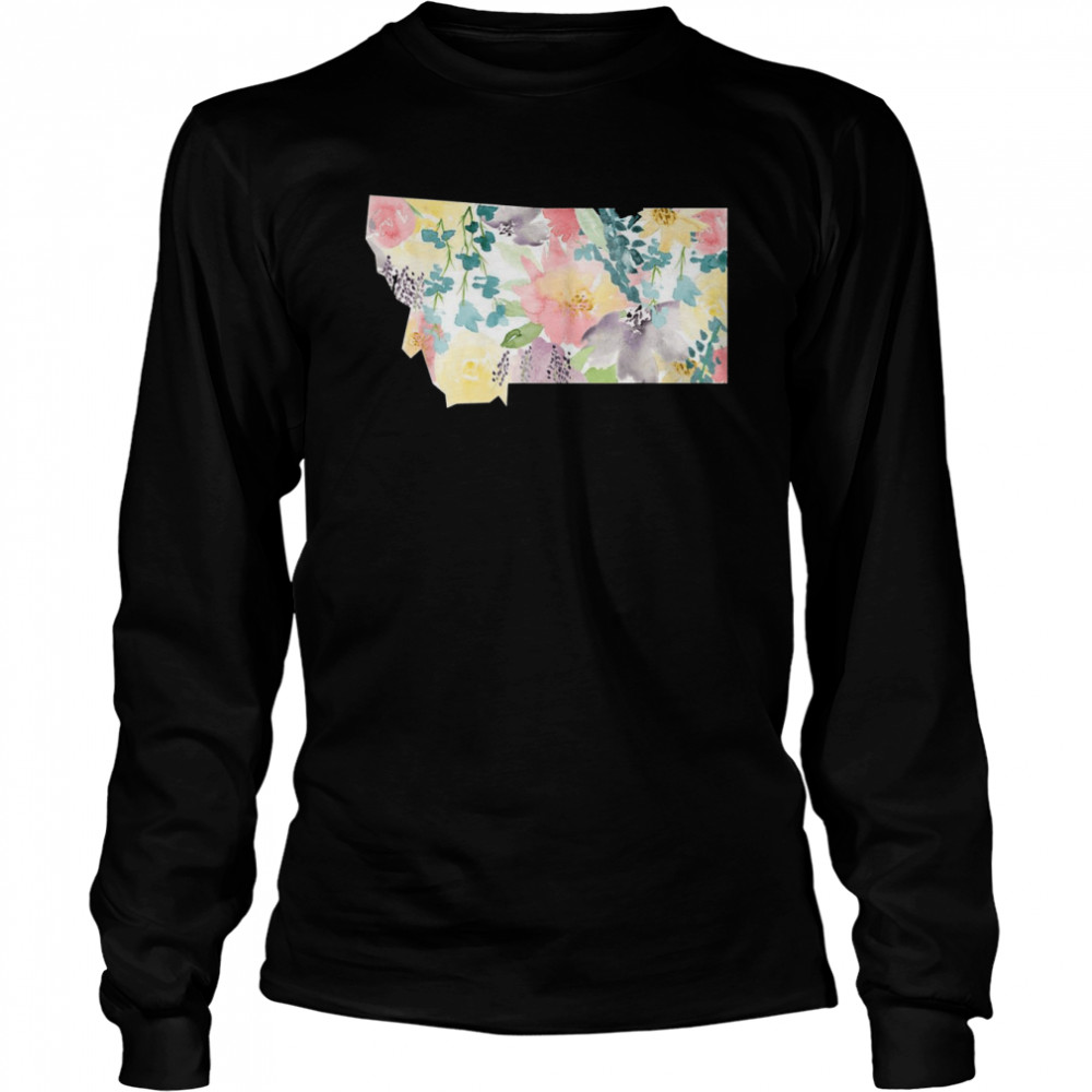 Montana Watercolor Soft Floral  Long Sleeved T-shirt