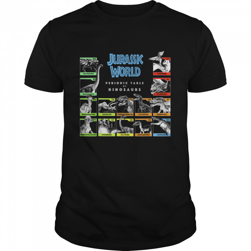 Jurassic World Periodic Table of Dinosaurs Graphic T-Shirt