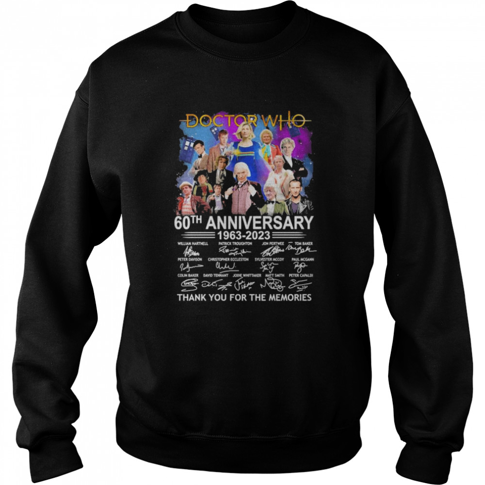 Doctor Who 60th Anniversary 1963 2023 Signatures Thank You For The Memories Unisex Sweatshirt