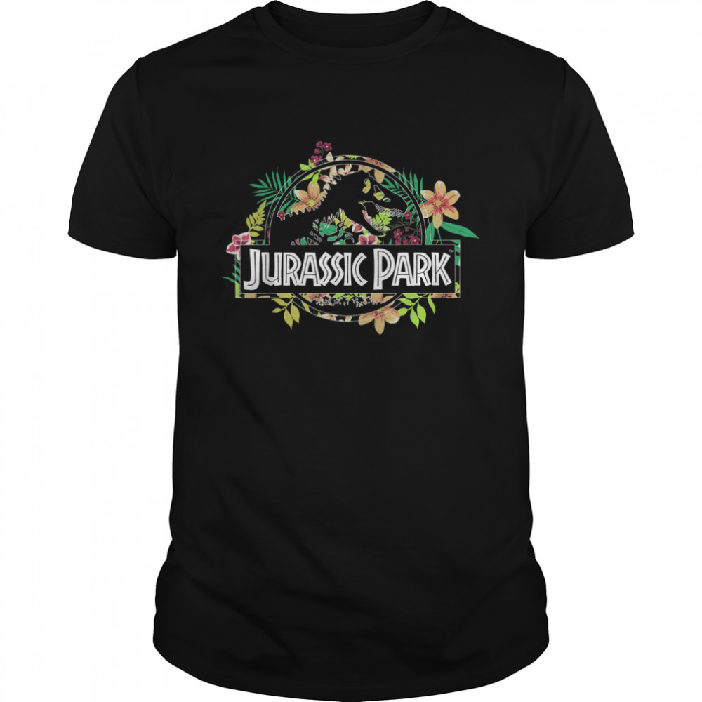 Jurassic Park Floral Tropical Fossil Logo Graphic T- Classic Men's T-shirt