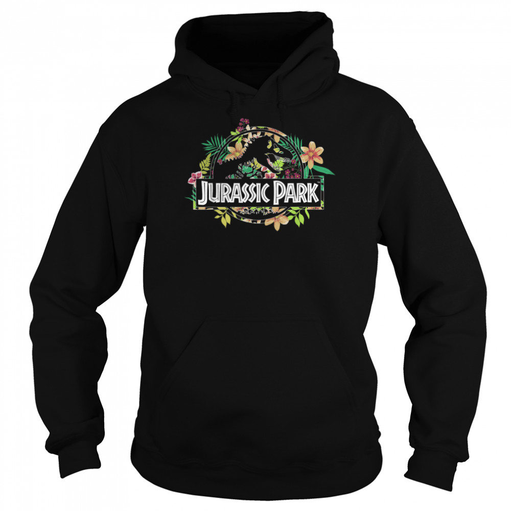 Jurassic Park Floral Tropical Fossil Logo Graphic T- Unisex Hoodie