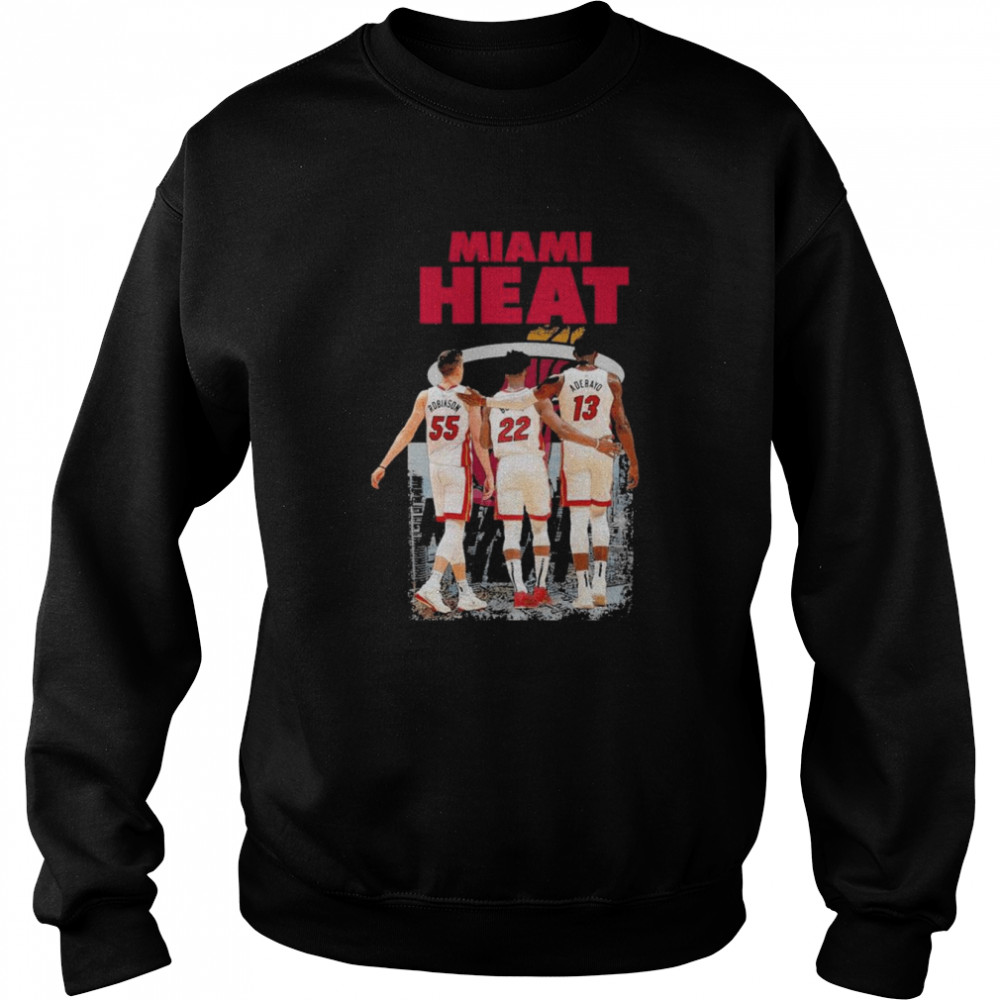 Miami Heat Duncan Robinson and Jimmy Butler Bam Adebayo MVP Unisex Sweatshirt