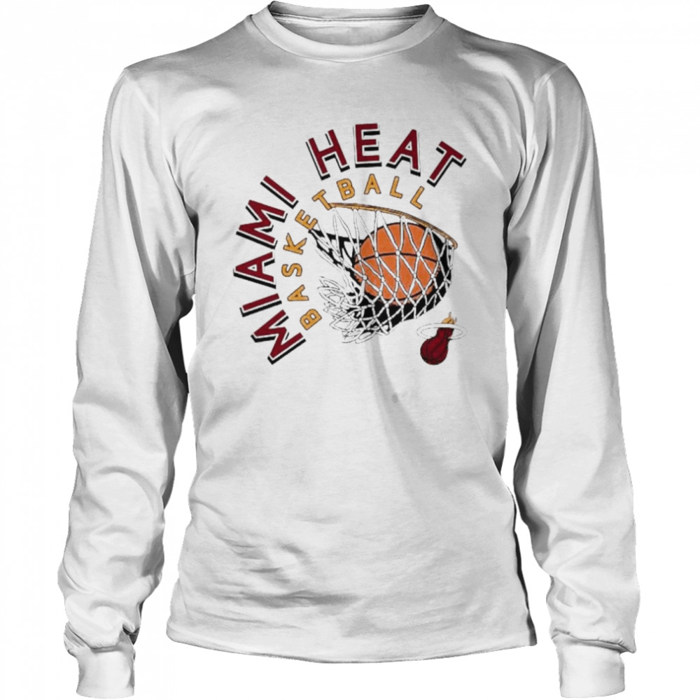 Miami Heat White Hot Basketball 2022 Long Sleeved T-shirt