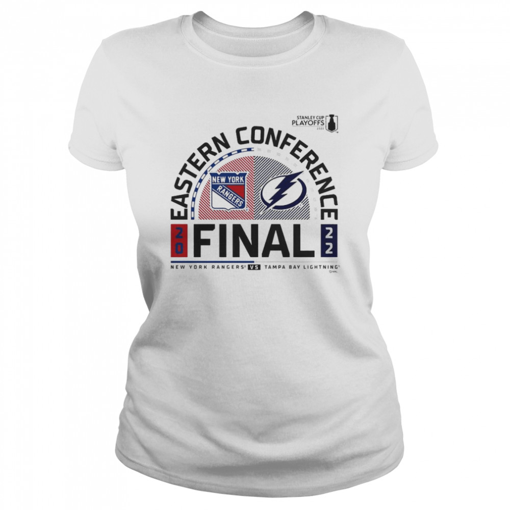 New York Rangers vs. Tampa Bay Lightning 2022 Stanley Cup Playoffs Eastern Conference Finals Matchup T- Classic Women's T-shirt