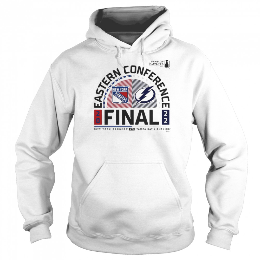 New York Rangers vs. Tampa Bay Lightning 2022 Stanley Cup Playoffs Eastern Conference Finals Matchup T- Unisex Hoodie
