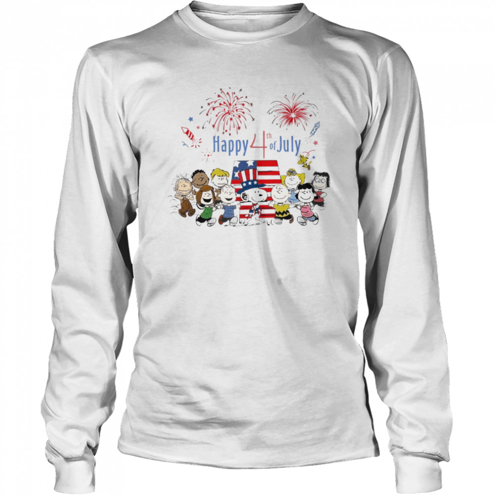 The Peanuts Characters Happy 4th of July America Long Sleeved T-shirt