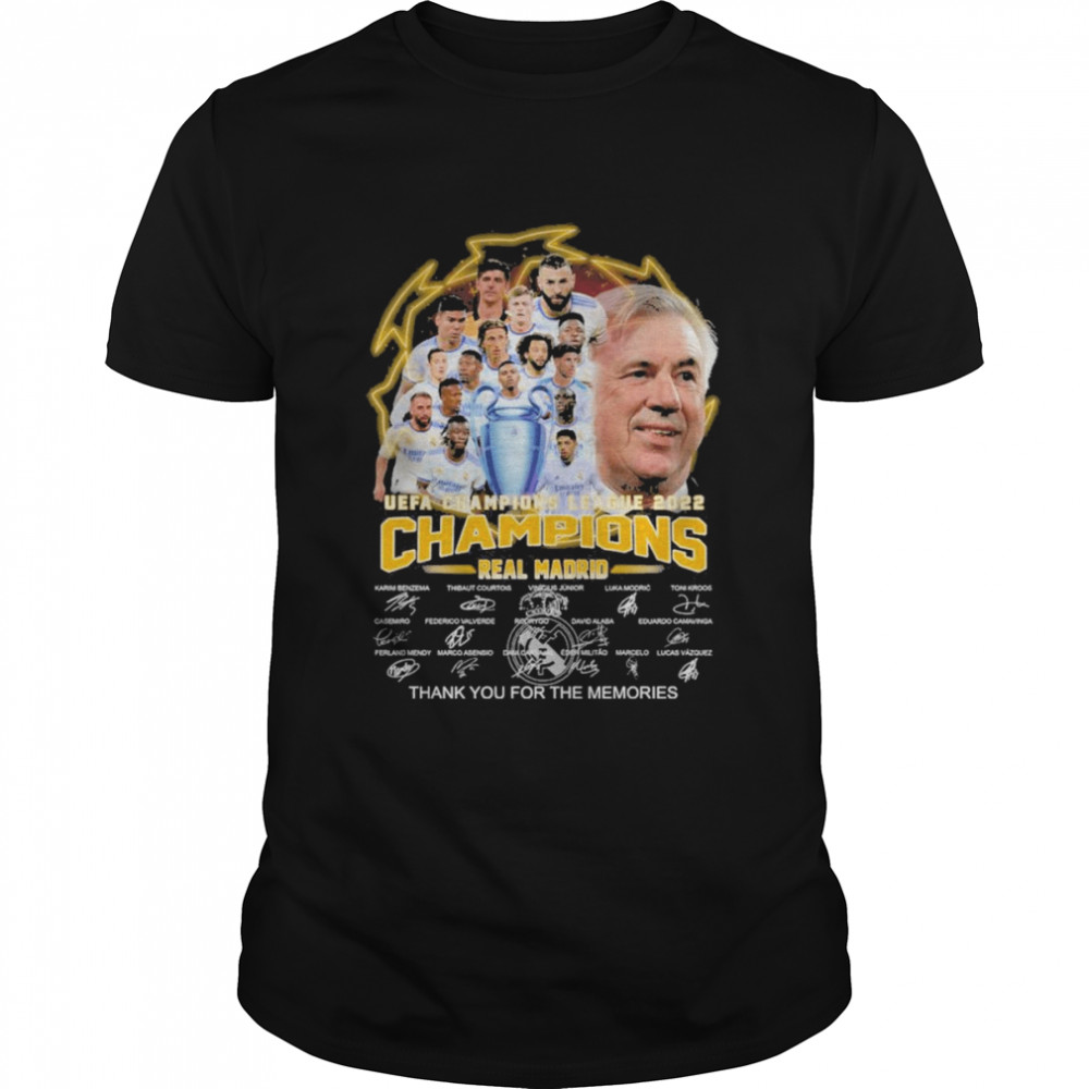 UEFA Champions League 2022 Champions Real Madrid thank you for the memories signatures shirt Classic Men's T-shirt