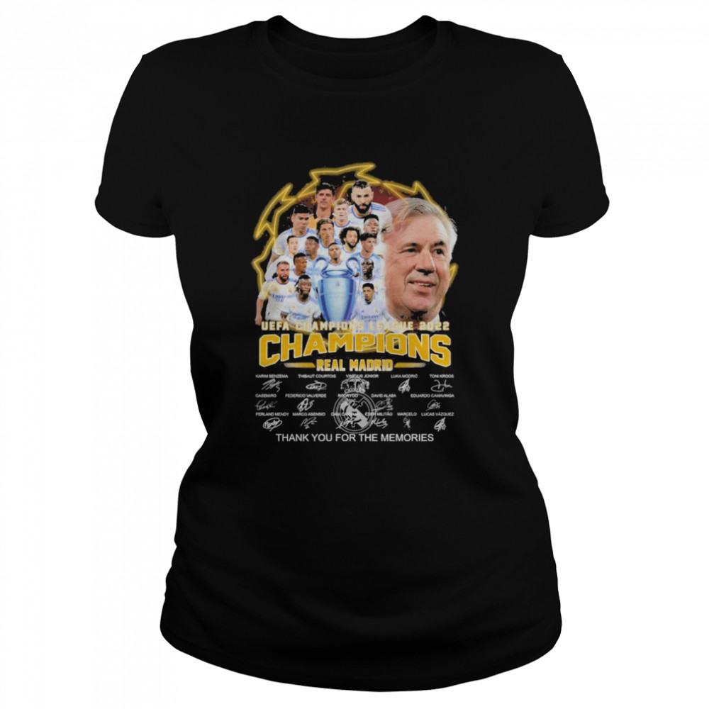 UEFA Champions League 2022 Champions Real Madrid thank you for the memories signatures shirt Classic Women's T-shirt