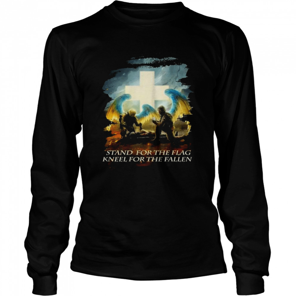 Ukraine stand for the flag kneel for the fallen shirt Long Sleeved T-shirt