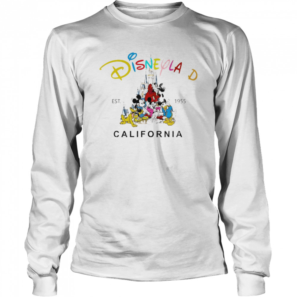 Disneyland California Disney Cartoon Est 1955 T- Long Sleeved T-shirt