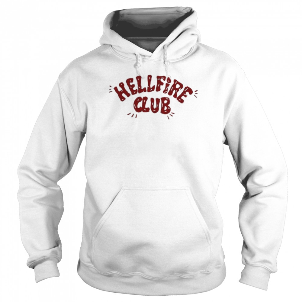 Hellfire club stranger things season 4 white shirt Unisex Hoodie