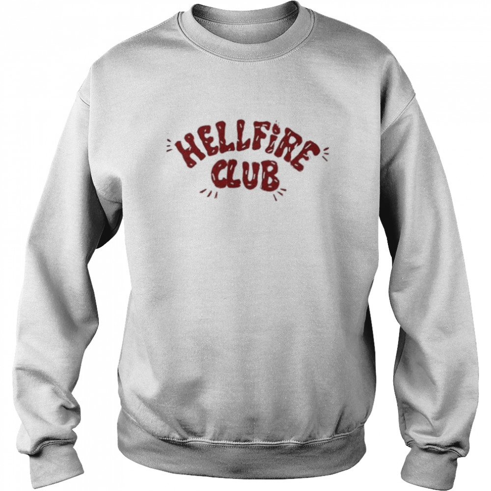 Hellfire club stranger things season 4 white shirt Unisex Sweatshirt