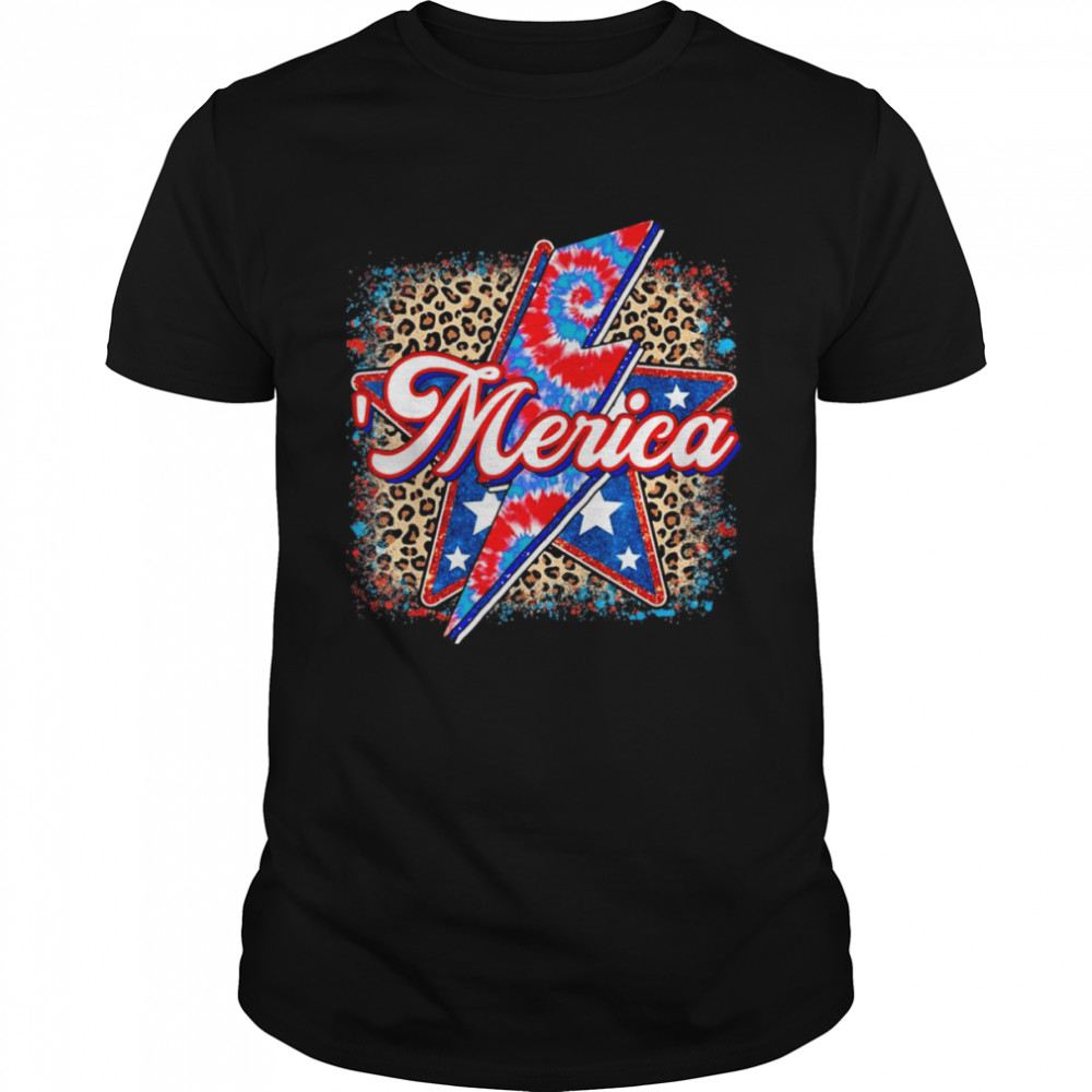 Leopard merica American flag shirt Classic Men's T-shirt
