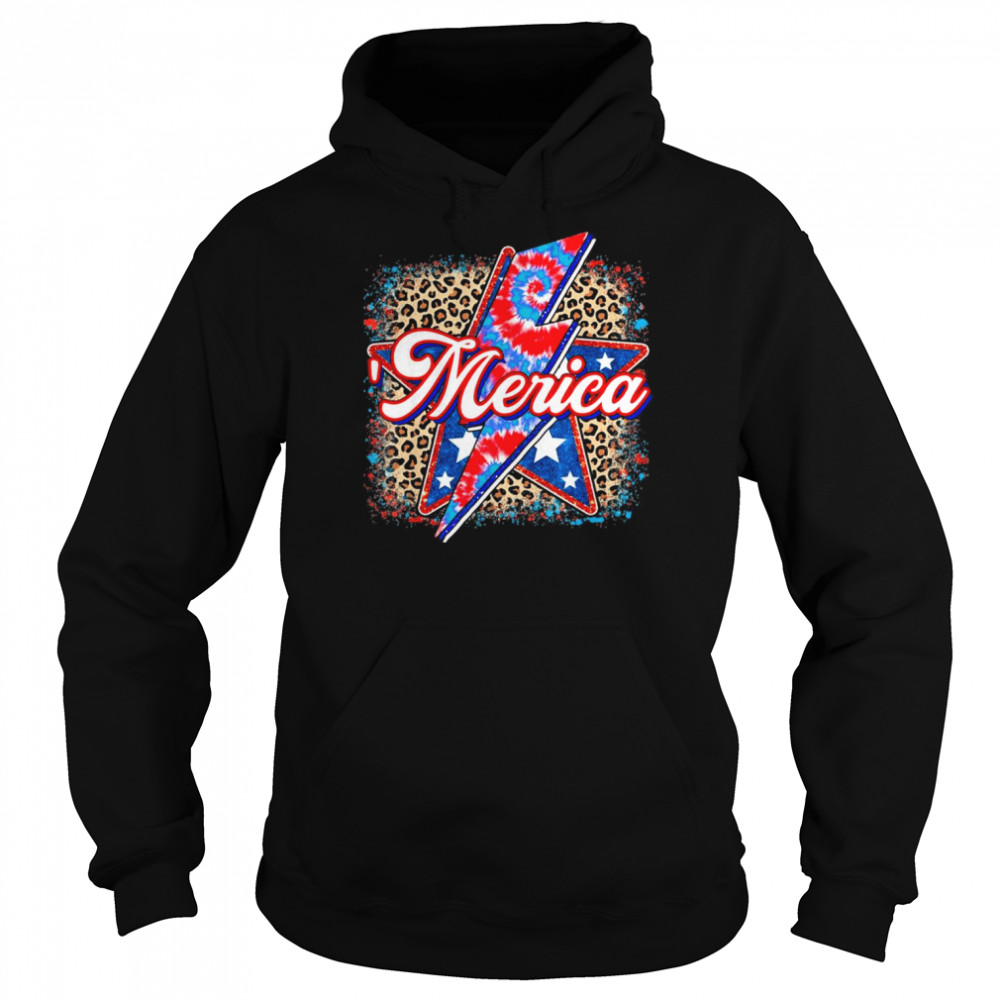 Leopard merica American flag shirt Unisex Hoodie