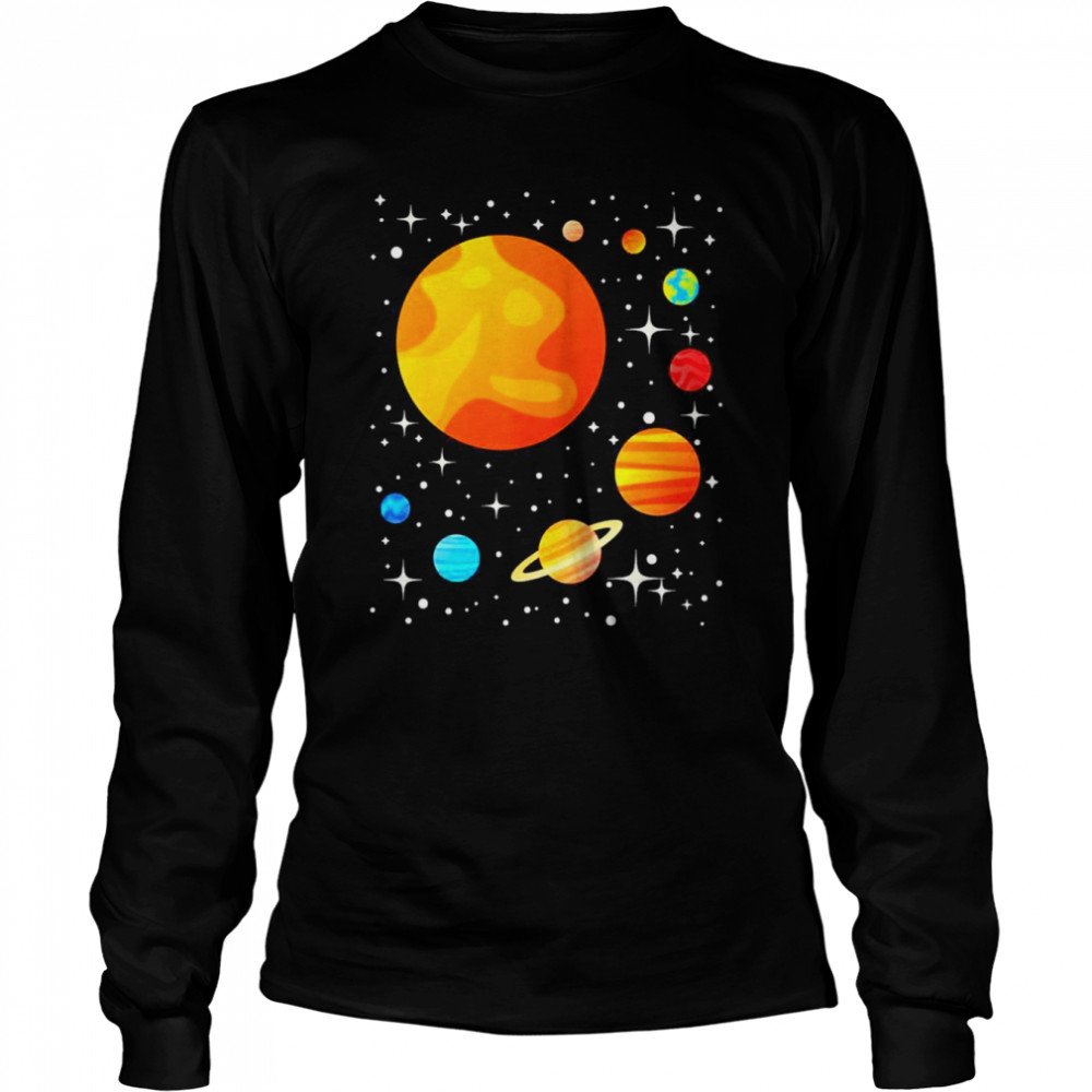 Our Solar System Astronomy Galaxy Astronomer Science Fan Long Sleeved T-shirt