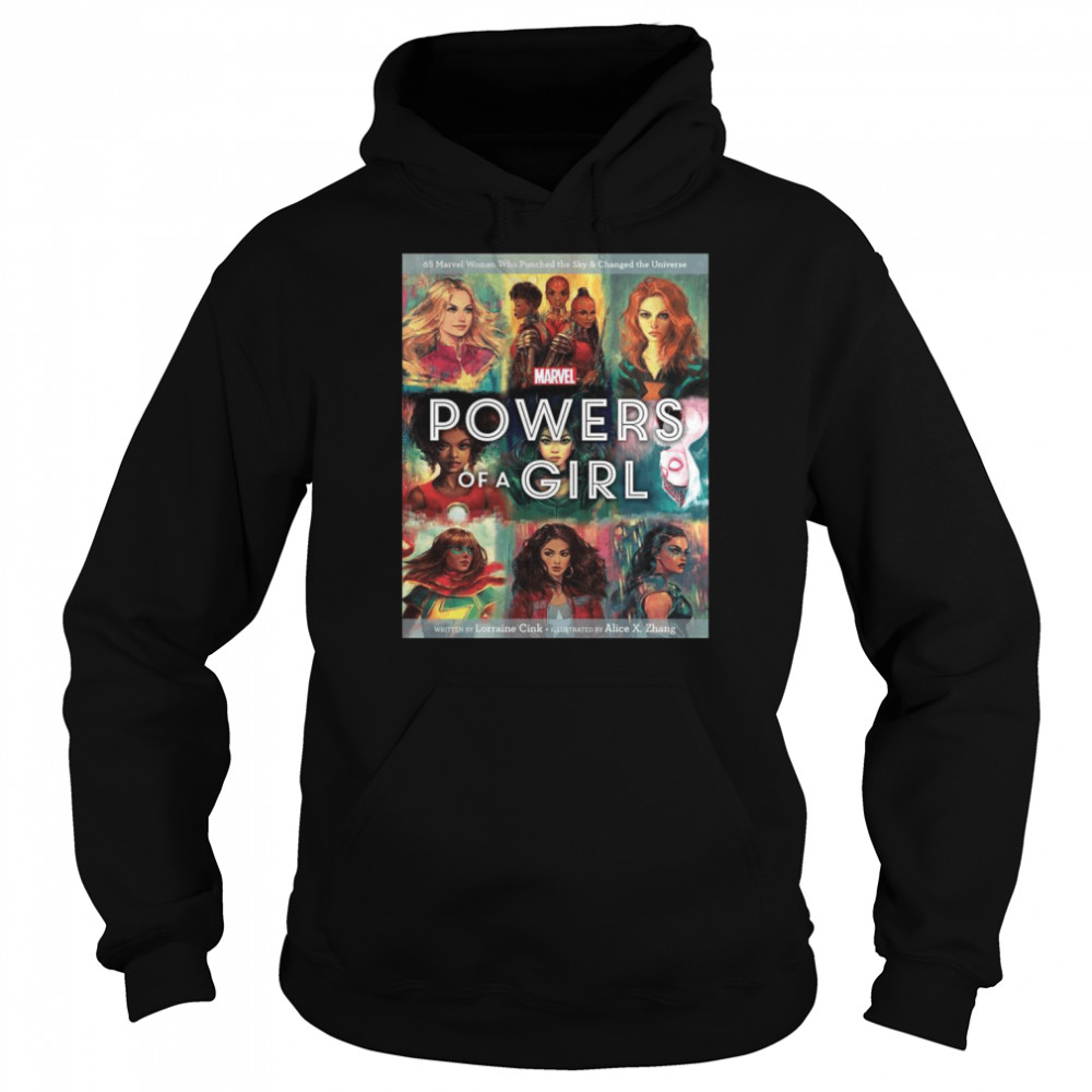 Marvel Powers Of A Girl 65 Marvel Woman who punched the SKy and Changed the Universe shirt  Unisex Hoodie