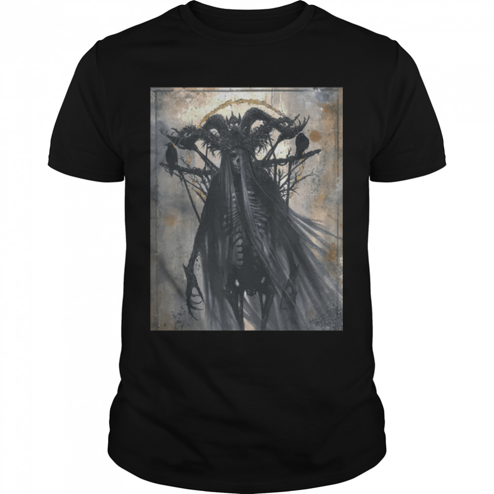 Fairy Grunge Fairycore Skeleton Dark Art Scary Horned Devil T-Shirt B0B1J5JMJ5