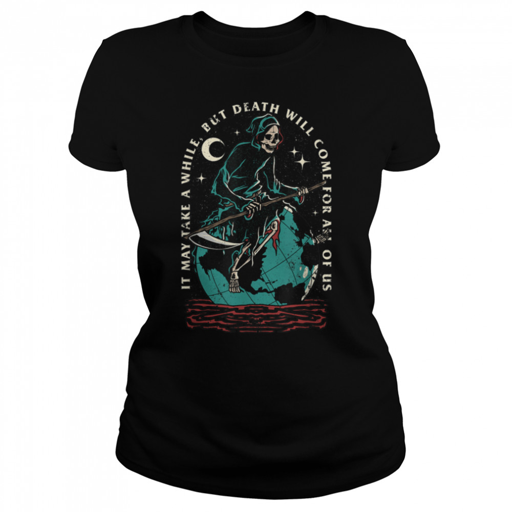 Grim Reaper Death Soul Collector Grunge Gothic Halloween T- B0B47SLRC3 Classic Women's T-shirt