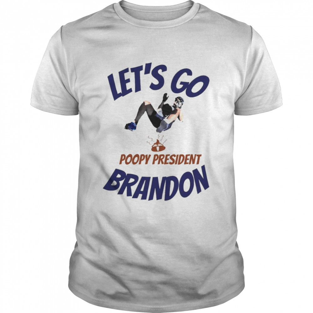 Let’s Go Brandon Poopy President Joe Biden Falls Of The Bike  Classic Men's T-shirt