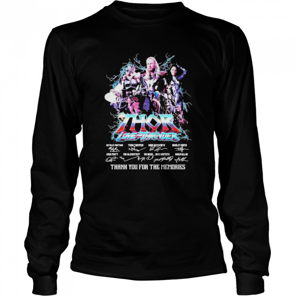 Thor Love And Thunder 2022 Signatures Thank You For The Memories  Long Sleeved T-shirt