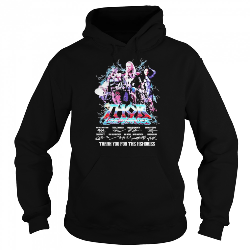Thor Love And Thunder 2022 Signatures Thank You For The Memories  Unisex Hoodie