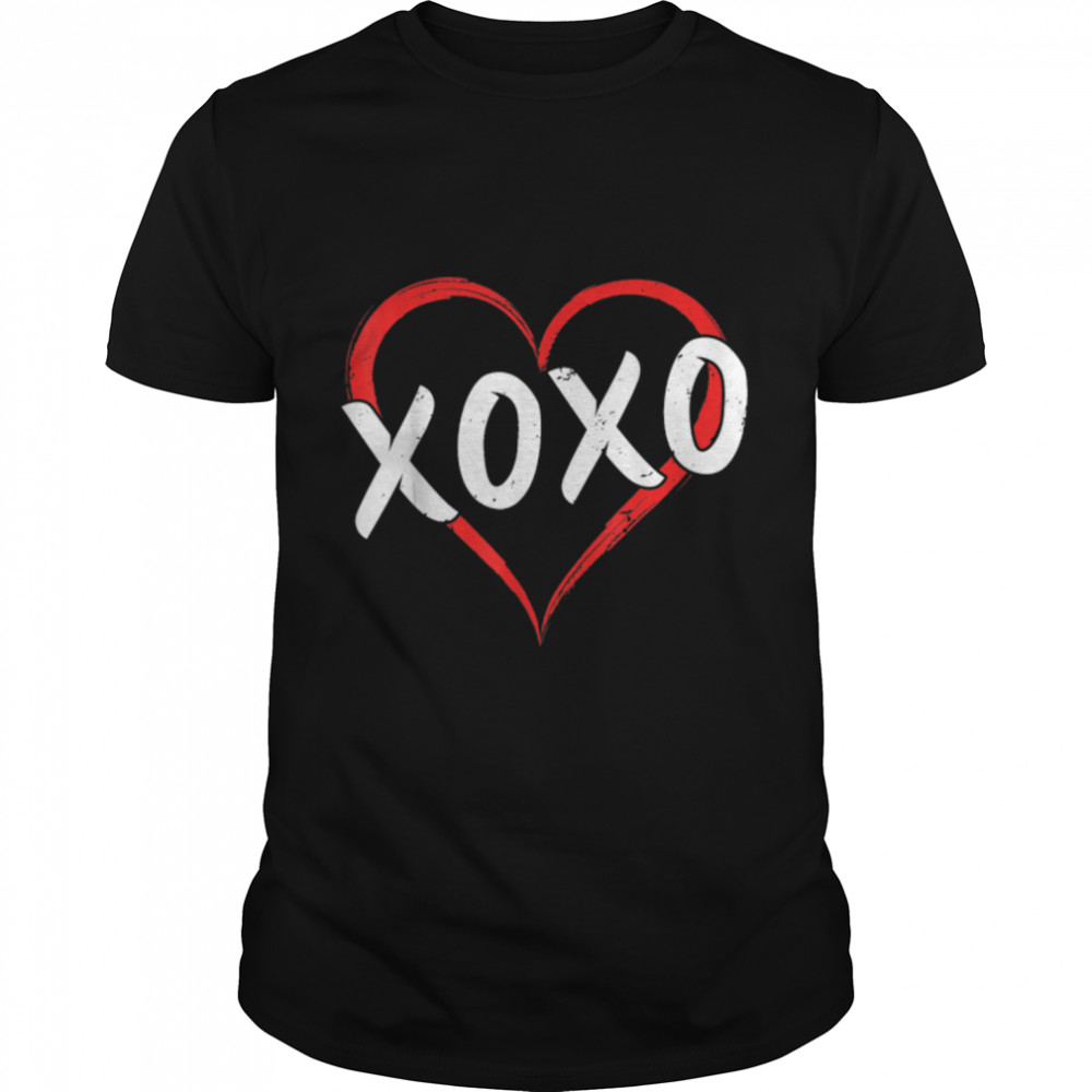 Funny XOXO Valentine's Day Hearts Love Hugs Kisses T- B09NRC61GV Classic Men's T-shirt