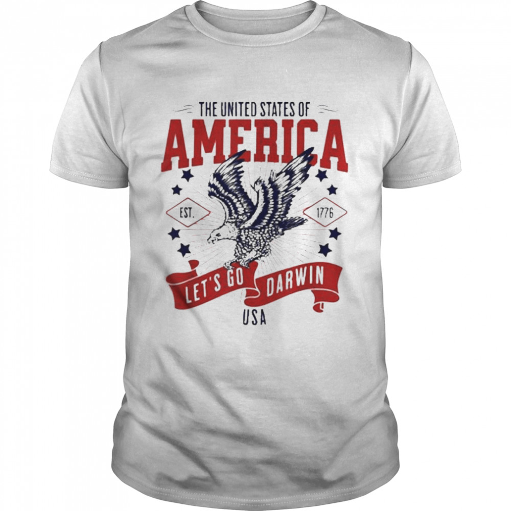 LET’S GO DARWIN Vintage Natural Selection USA America Shirt