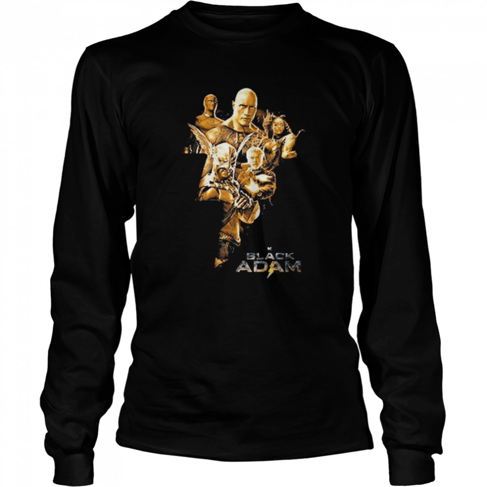 Dc comics warner Bros pictures black adam new poster featuring the jsa shirt Long Sleeved T-shirt