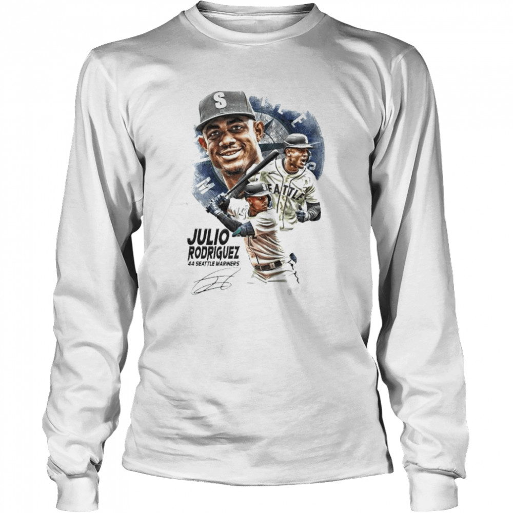 Official Julio Rodriguez 44 Seattle Mariners Baseball Signature Unisex T- Shirt - REVER LAVIE