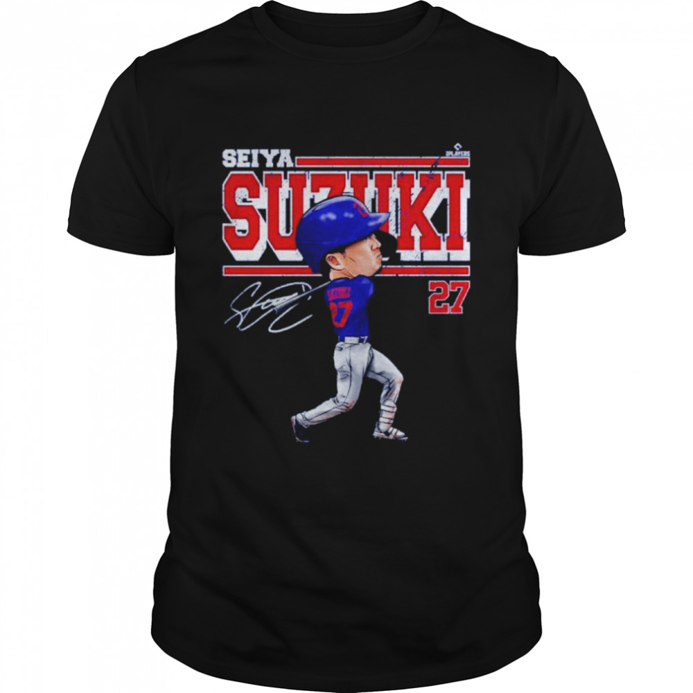 Seiya Suzuki Chicago C Cartoon Baseball Signatures Classic Men's T-shirt