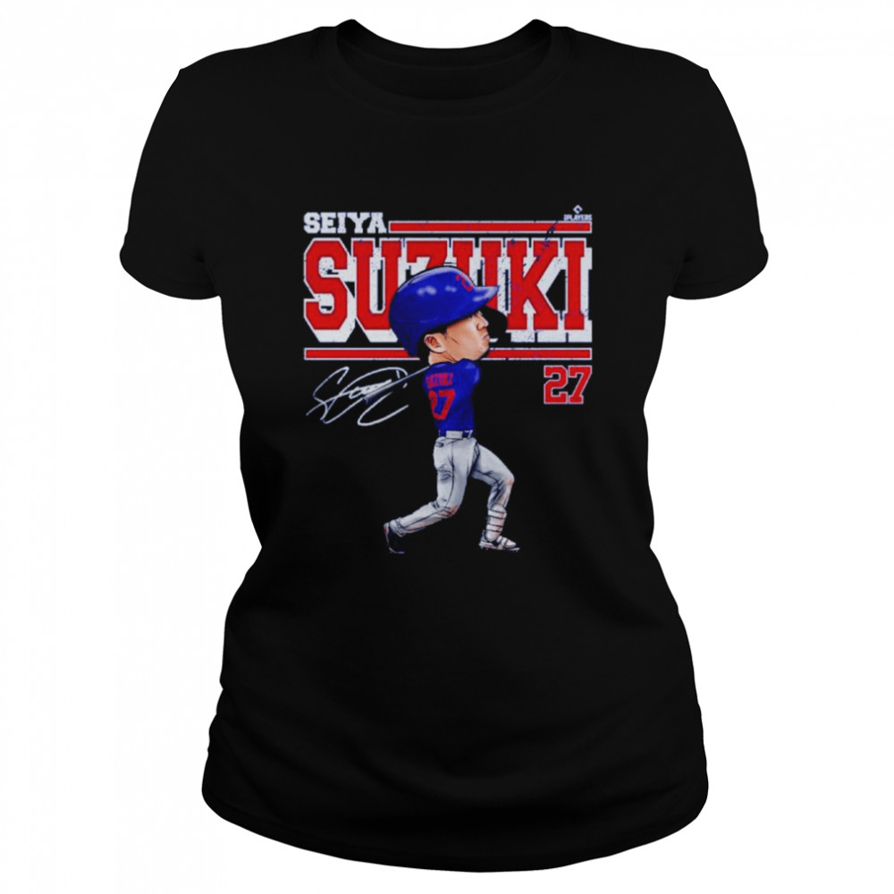 Seiya Suzuki Chicago C Cartoon Baseball Signatures Classic Women's T-shirt