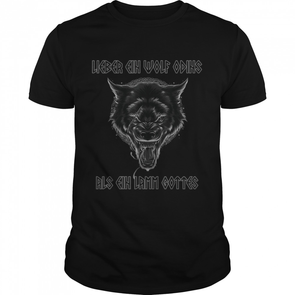 Viking Nordic Lieber ein Wolf Odin’s as a Lamb of God T-Shirt B09M9STQ9M