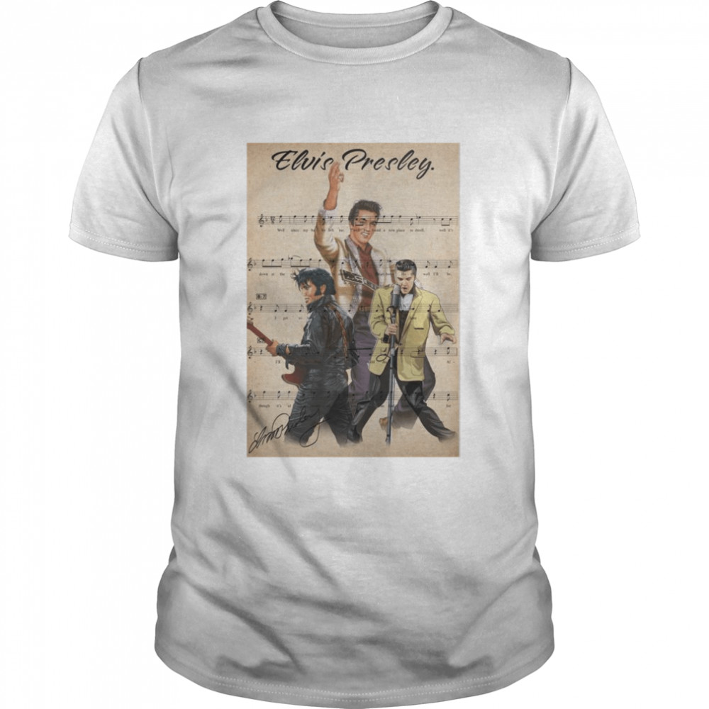 Elvis Presley Heartbreak Hotel Song Lyrics Classic Men's T-shirt