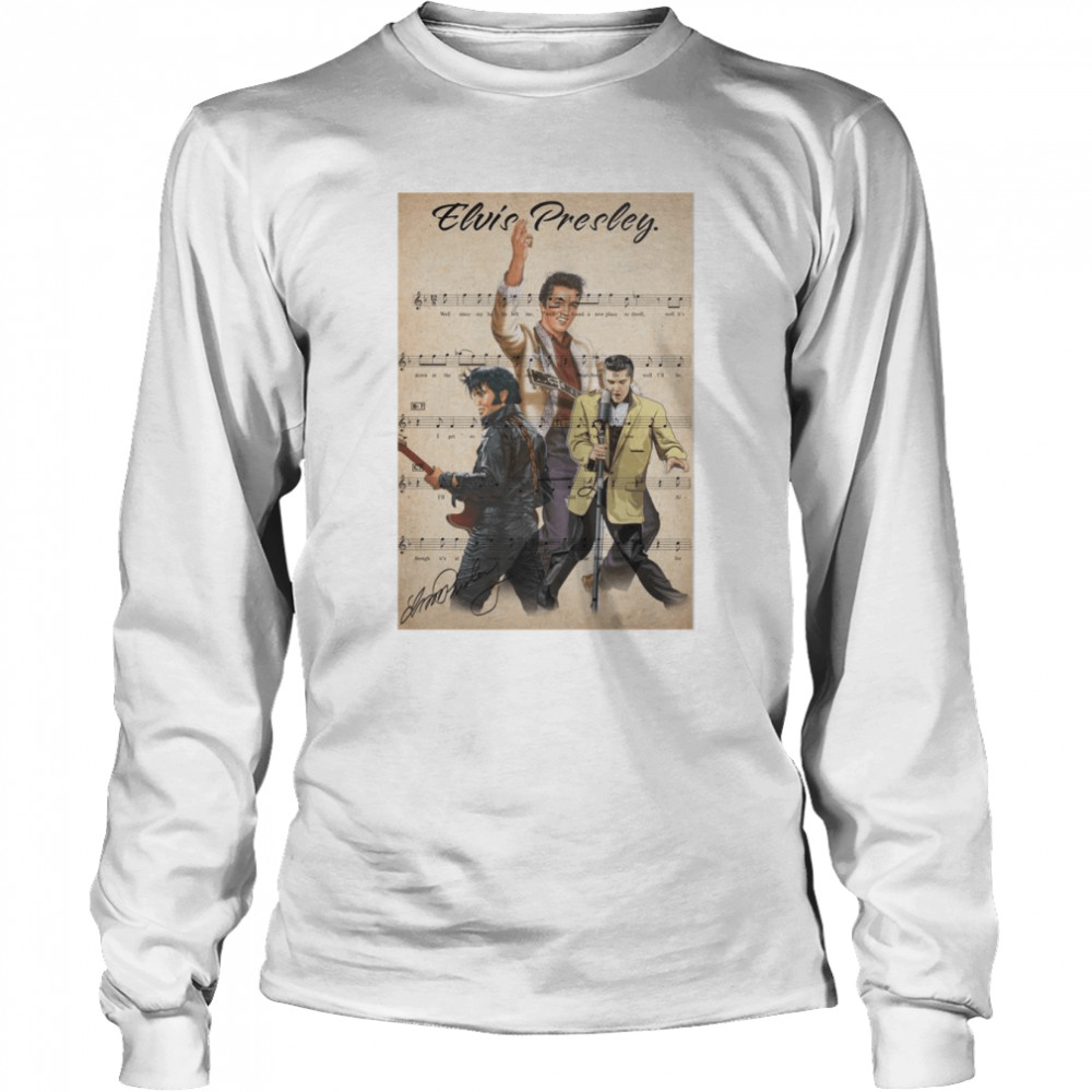 Elvis Presley Heartbreak Hotel Song Lyrics Long Sleeved T-shirt