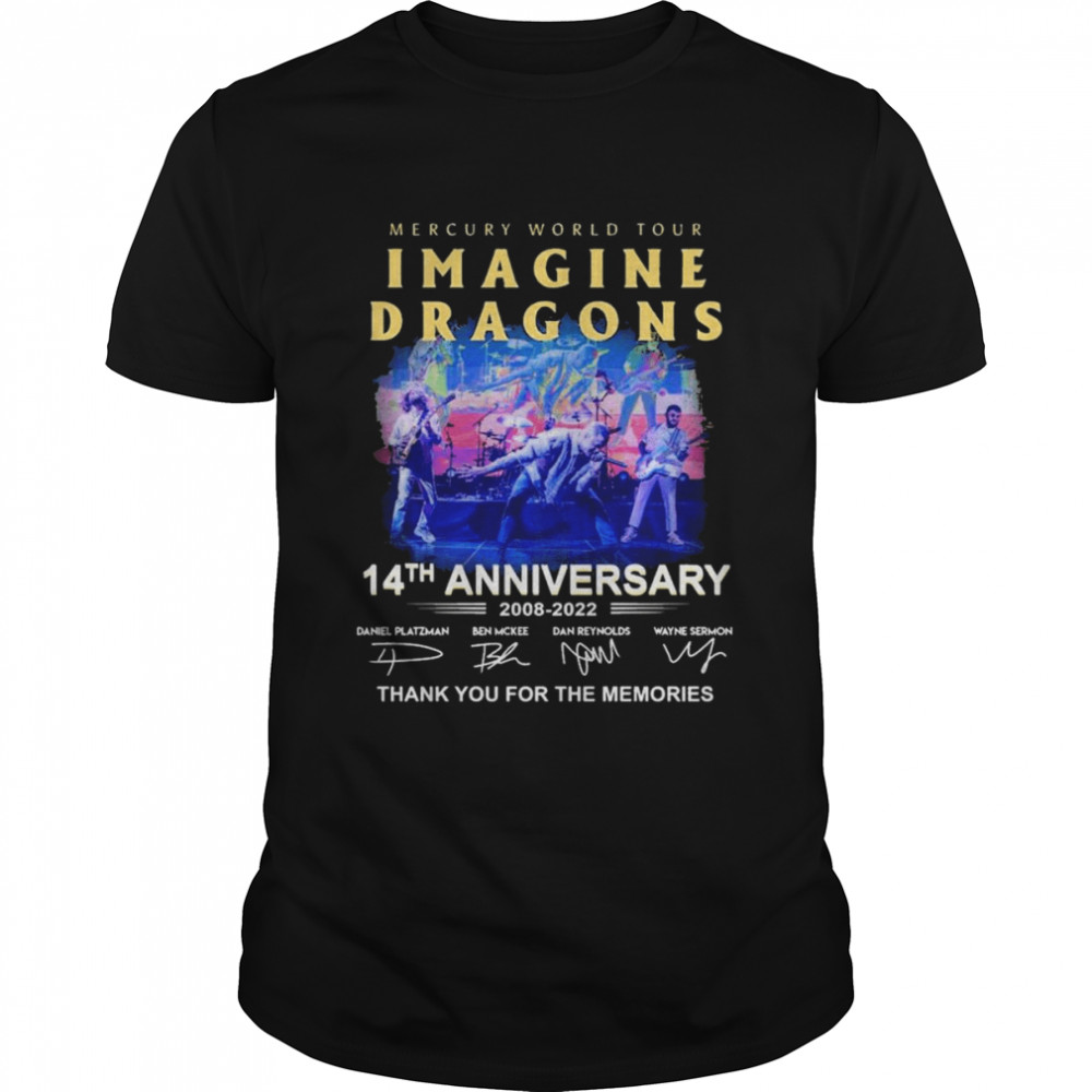 Image Dragons Mercury World Tour 14th Anniversary 2008-2022 Signatures Thank You For The Memories  Classic Men's T-shirt