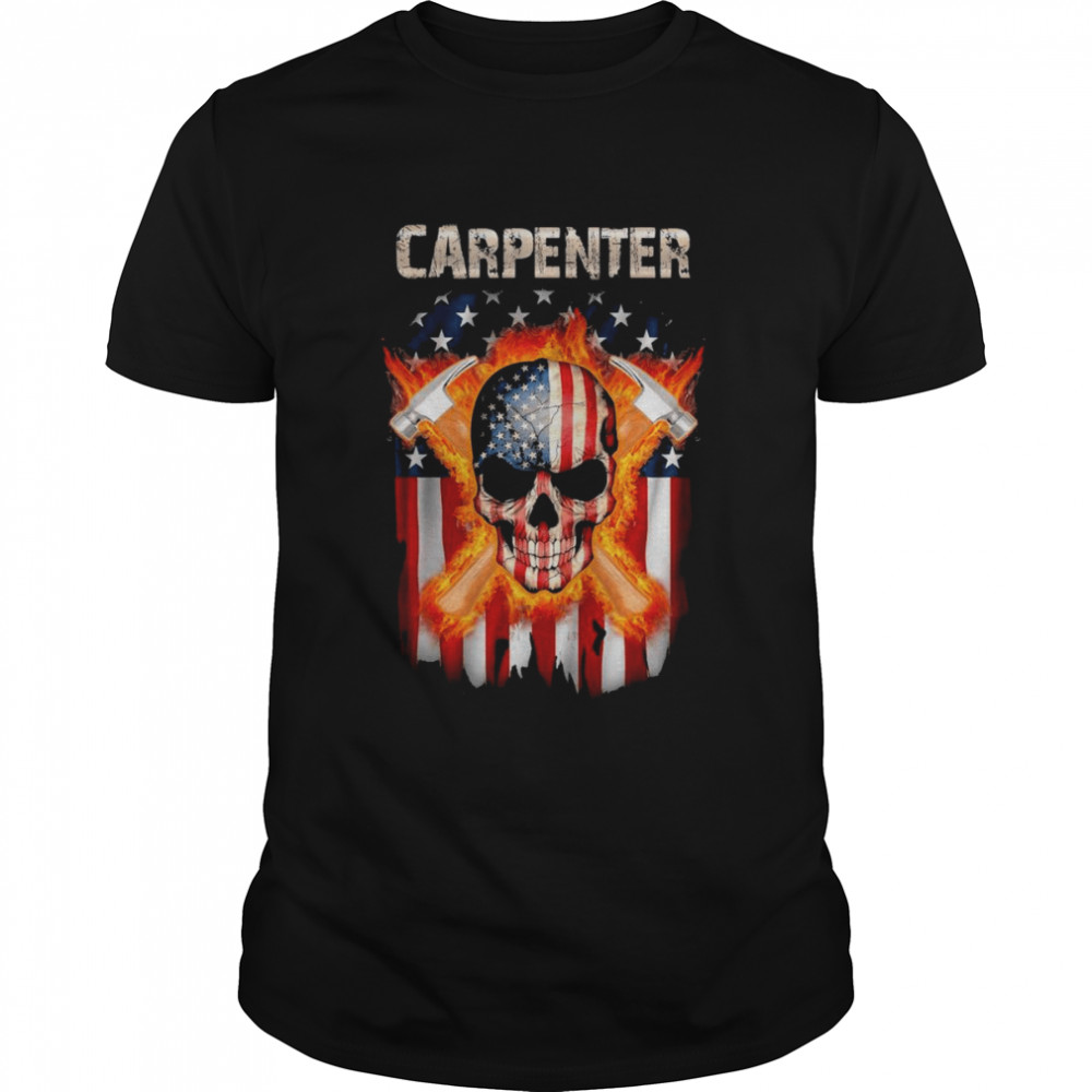 Skull Carpenter American flag shirt Classic Men's T-shirt