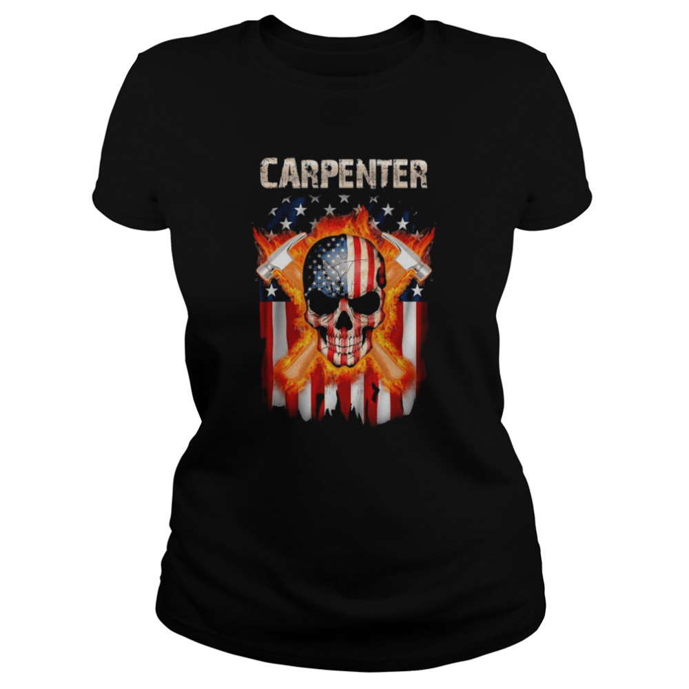 Skull Carpenter American flag shirt Classic Women's T-shirt