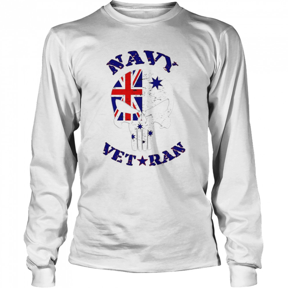 Skull Navy Veteran shirt Long Sleeved T-shirt