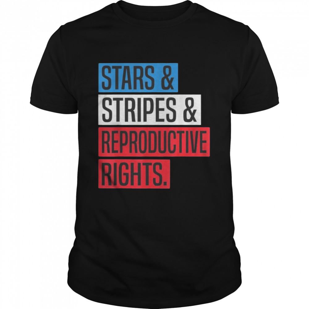 Stars stripes and reproductive rights pro choice 4th of july shirt Classic Men's T-shirt